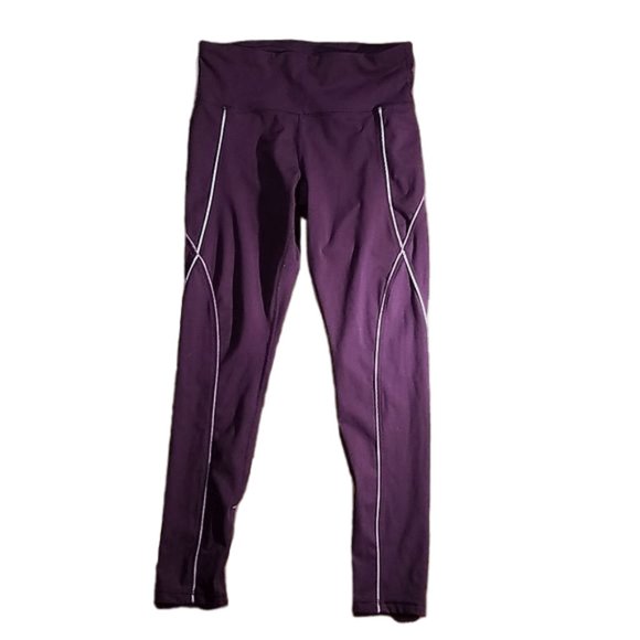 Xersion Maroon Leggings Size Large Workout Exercise Running Red Purple Yoga - Picture 1 of 6